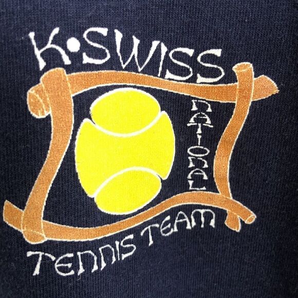 K Swiss Women’s L “National Tennis Team” Long sleeve navy heavy cotton T-shirt - Picture 2 of 7